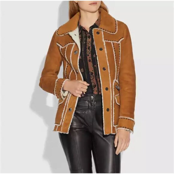 Coach Jackets & Blazers - COACH Shearling Jacket in Amber Women's Size 0